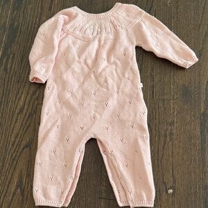 Cozy Pink Knit Baby Footie